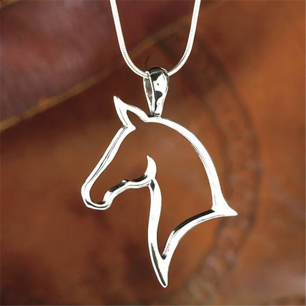 🐴 Sterling Silver Horse Pendant Necklace ✨ Elegant Equestrian Jewelry